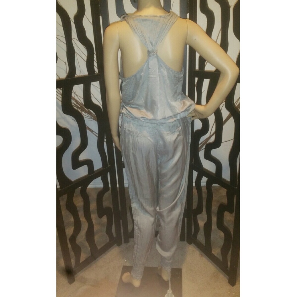 Beautiful Gray Racerback Jumpsuit - Picture 3 of 4
